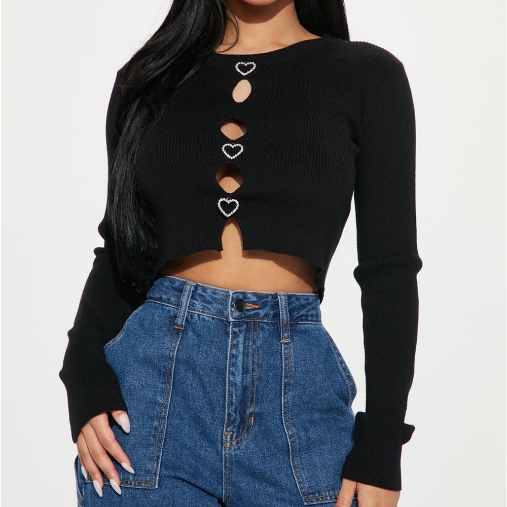 FASHIONNOVA love and affection cut out long sleeve top